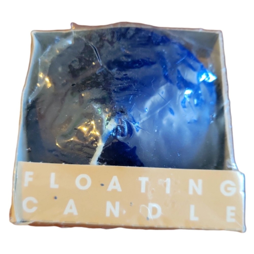 HOST PICK 😊 Vtg Floating Cobalt Blue Candle 13 Hrs Burn Time.